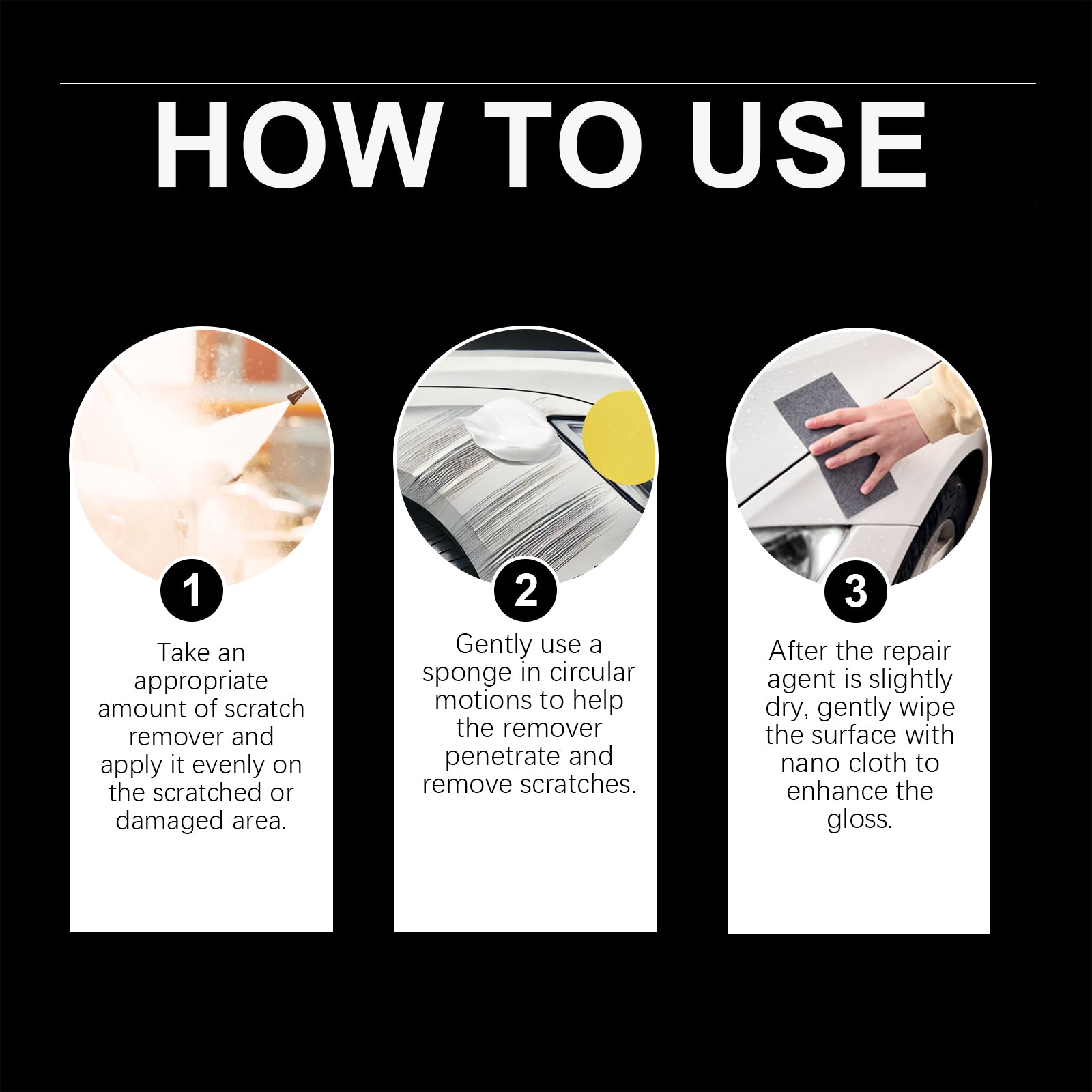 Homonth Car Scratch Repair Plaster Set Car Scratch Remover Car Headlights Car Paint Finish Care